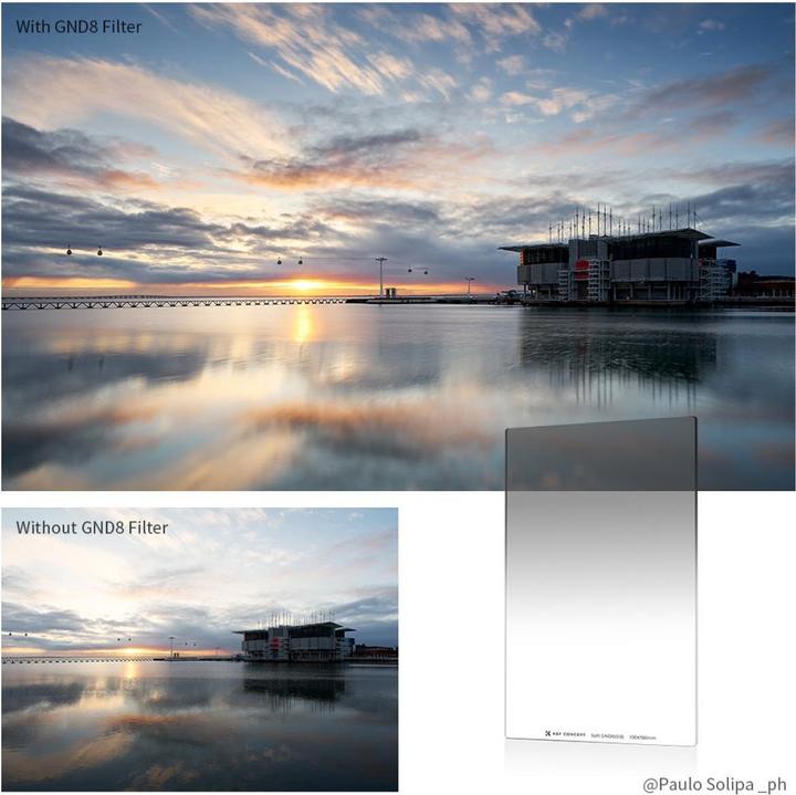 Actual product image K&F Concept Concept Filterkit Square: Houder ND1000 GND8 Soft (Graduated neutral density filter, Neutral density filter, 100 mm)
