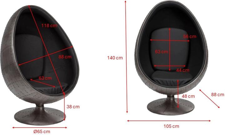 Produktbild Kare Design Drehsessel Eye Ball Graphit