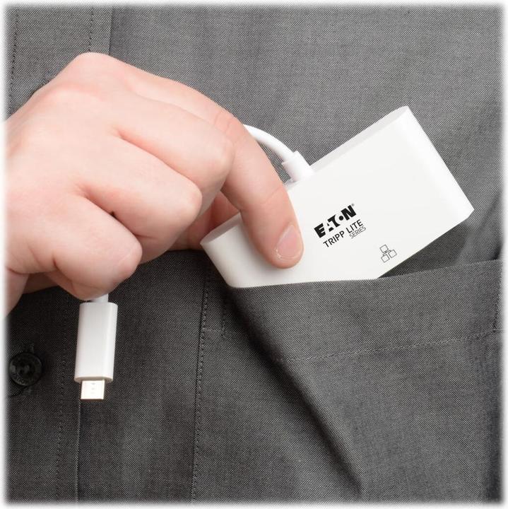 Actual product image Eaton USB-C Multiport Adapter - HDMI USB 3.0 Port GbE 60W PD Charging HDCP White (USB-C)