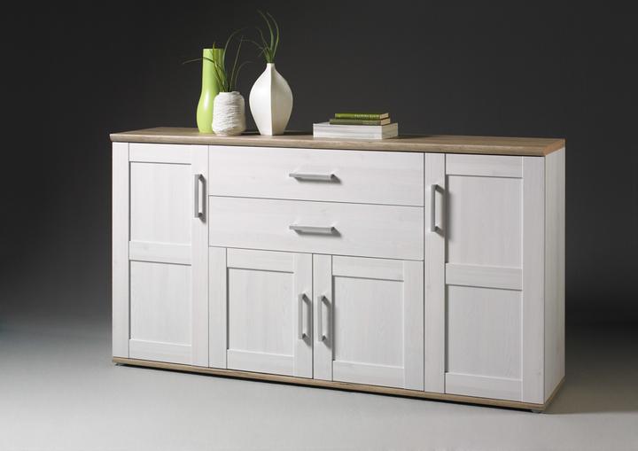 Produktbild HBZ-Meble HBZ Meble Romance Sideboard Holzwerkstoff Sibiu Lärche/San Remo hell 186x100cm (186 x 46 x 100 cm)