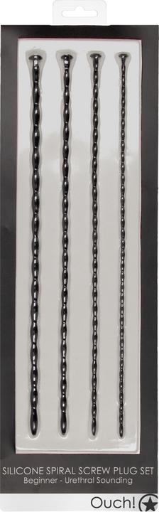 Actual product image Ouch! Silicone Spiral Screw Plug Set - Beginner Urethral Sounding