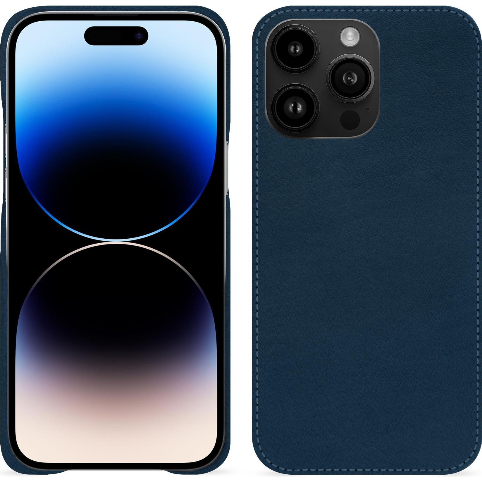Noreve Lederschutzhülle (Apple iPhone 15 Pro Max), Smartphone Hülle, Blau