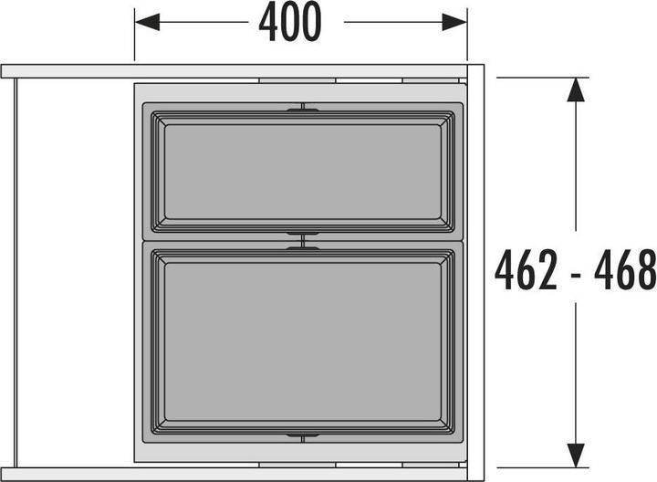 Produktbild Hailo Einbau-Abfallsammler 2f 1x28l + 1x18l basaltgrau (46 l)