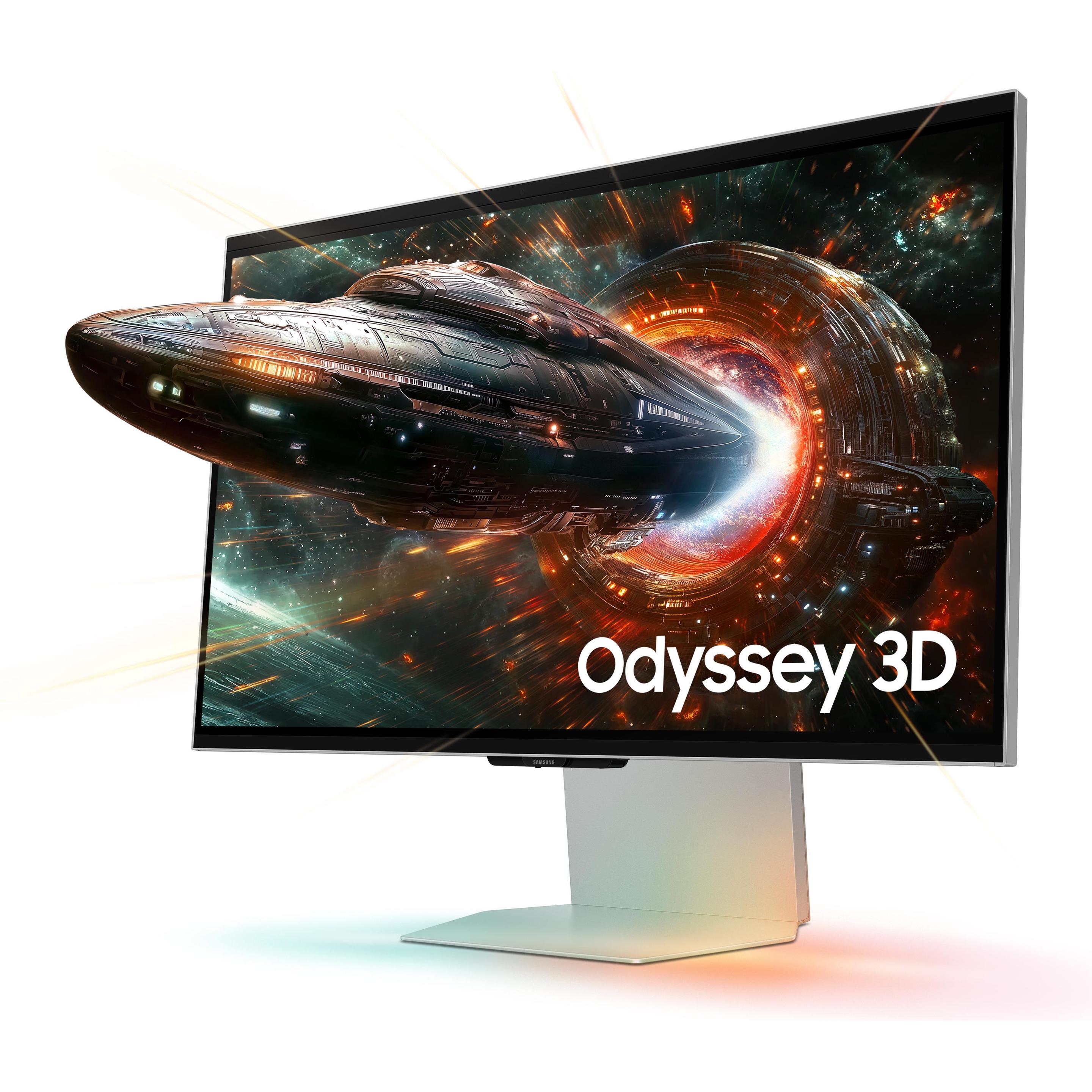 Samsung Odyssey 3D - G90XF (3840 x 2160 Pixel, 27"), Monitor, Silber