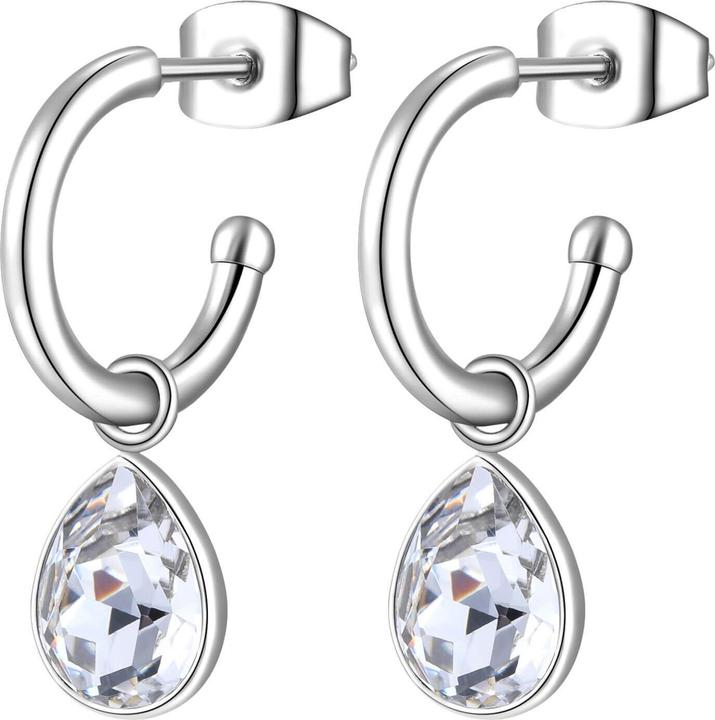 Immagine prodotto Sagapo S'Agapµ - Orecchini rotondi con cristalli chiari 2in1 Lucky Light SKT21