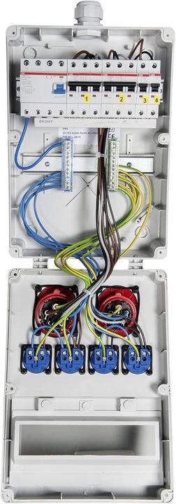 Actual product image HP Autozubehör Plastic wall distributor screw connection M32 1xCEE 32 A,1xCEE 16 A, 4x230V