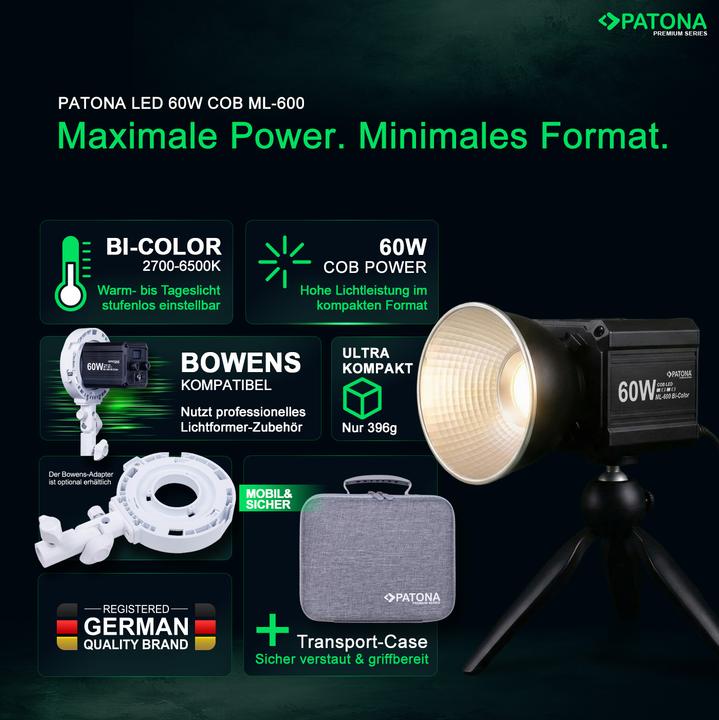 Actual product image Patona Premium LED 60W COB ML-600 (Video light)