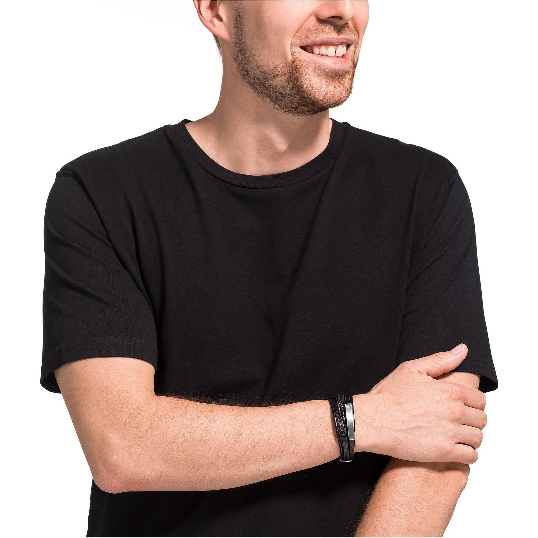 Thumbnail - Favs, Armschmuck, Armband, (19 cm, Edelstahl, Leder)