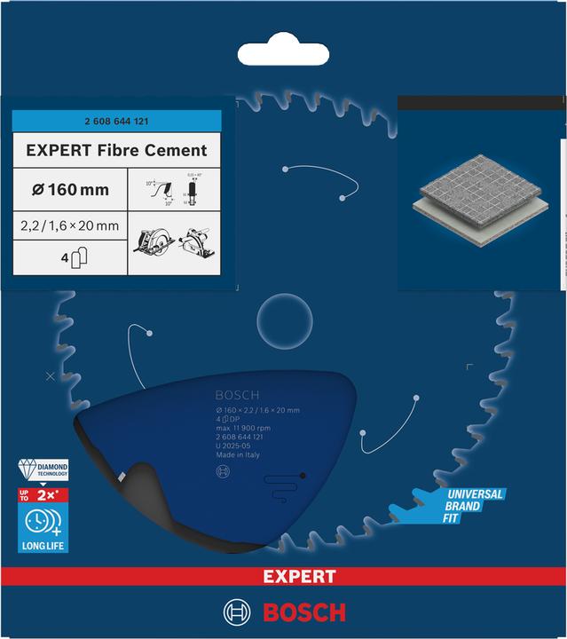 Actual product image Bosch Professional Zubehör Expert circular saw blade for fibre cement, 160 x 20 x 2.2 mm, 4