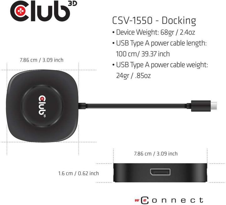 Image du produit Club 3D CSV-1550 (USB-C, 3 ports)