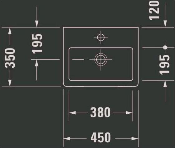 Produktbild Duravit Handwaschbecken Vero 45 cm wei 0704450000 (350 mm, 450 mm)