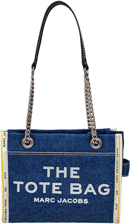 Produktbild Marc Jacobs the small tote in blue denim with embroidered logo