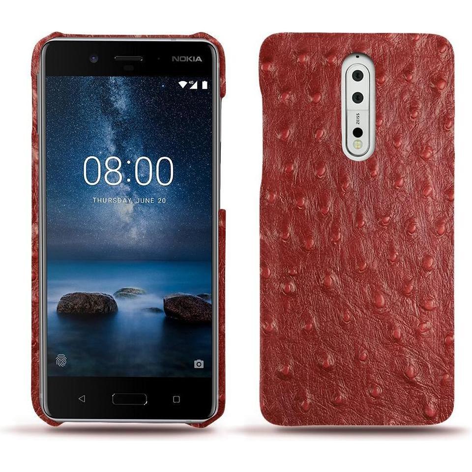 Noreve Lederschutzhülle (Nokia 8), Smartphone Hülle, Rot