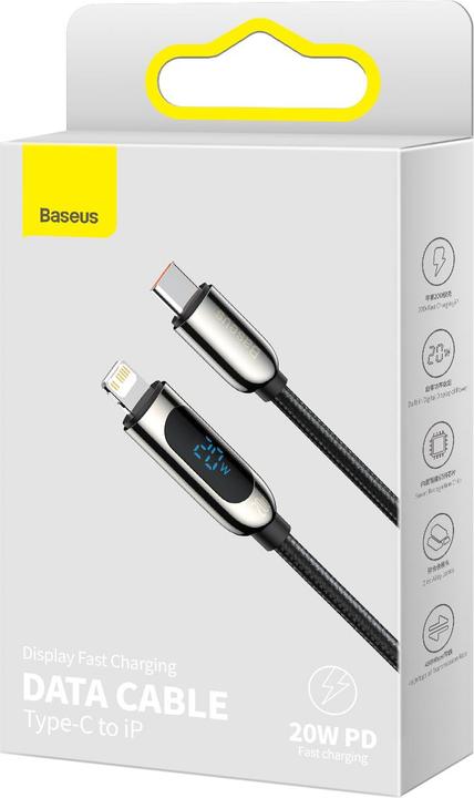 Image du produit Baseus Display Fast Charging Data Cable Type-C to IP 20W 1m Black (1 m, 20 W)
