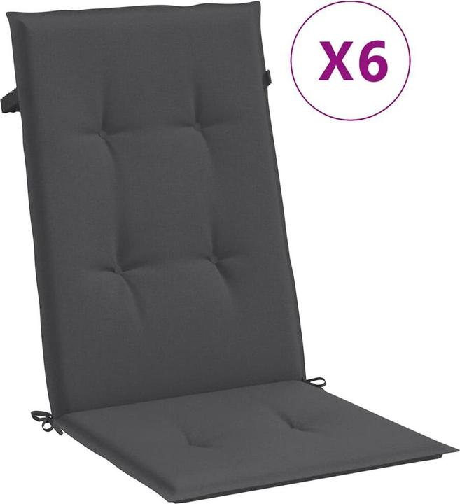 Actual product image vidaXL High-back cushions 6 pcs. fabric (120 x 50 x 4 cm)