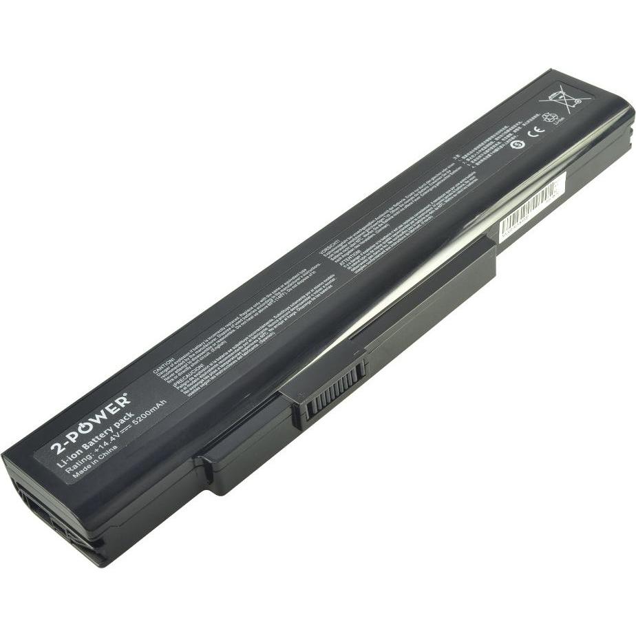 2-Power Batteria principale 14.4V 4400mAh (8 cubicoli, 5200 mAh), Batteria per notebook, Nero
