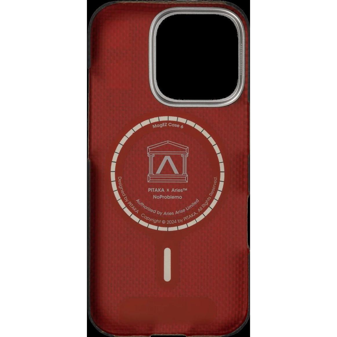 Pitaka Aries Tactile Woven Case (Apple iPhone 16 Pro), Smartphone Hülle, Grün, Schwarz