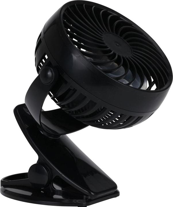 H & S Collection Mobiler Ventilator mit Klemme, 3 Modi, schwarz, Akkubetrieb