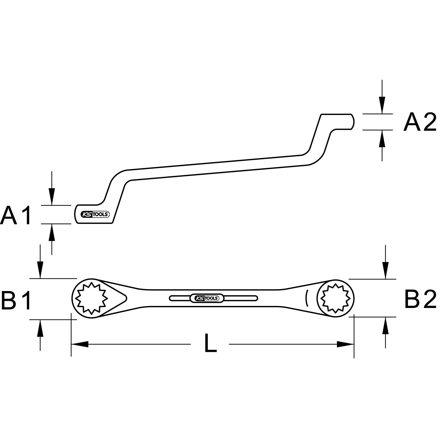 Thumbnail - KS Tools, Schraubenschlüssel, BRONZEplus Doppel-Ringschlüssel gekröpft (65 mm)