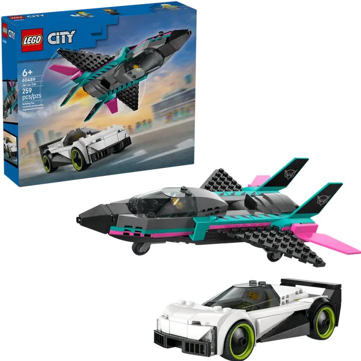 Actual product image LEGO Düsenflieger vs. Rennauto (60489, LEGO City)