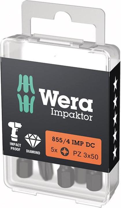 Produktbild Wera Bit 855/4 IMP DC PZD3 Länge 50 mm 1/4 ″ E6,3 Impaktor, DC