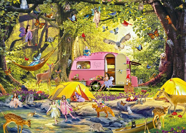 Actual product image Alipson Puzzle Puzzle 1000 pieces Camping des Fées with Friends of the Forest (1000 pieces)