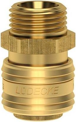 Actual product image Magni Quick-release coupling NW 7.2mm, brass, ES series, male G3/8" LÜDECKE