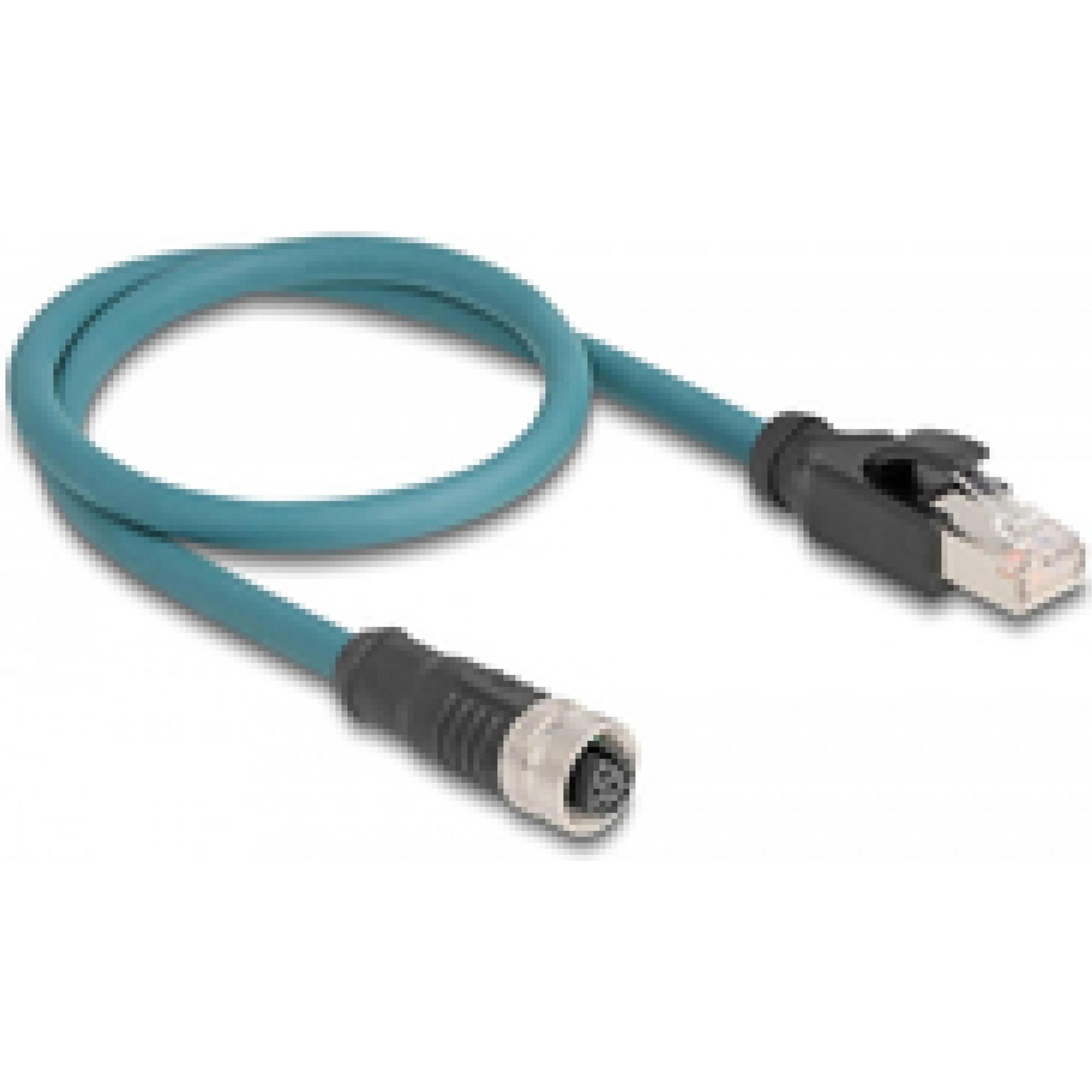Delock M12 Adapterkabel A-kodiert 8 Pin Buchse zu RJ45 Stecker 50 cm (S/FTP, CAT6a, 0.50 m), Netzwerkkabel