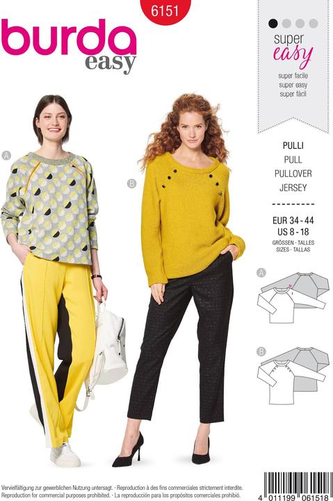 Produktbild Schnittmuster Sweater mit Raglanärmeln