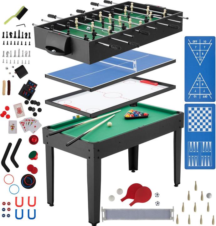 tectake Multifunctional games table SirGameALot, 15in1, with accessories