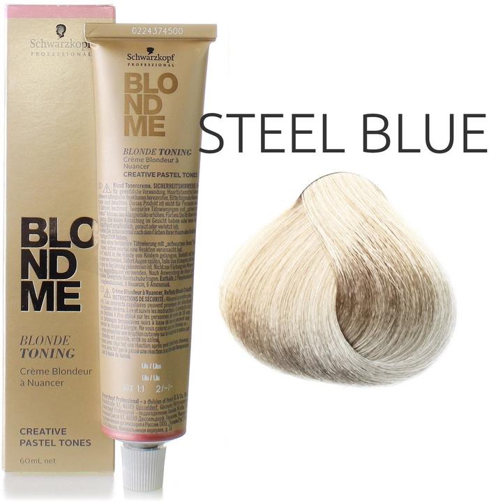 Produktbild Schwarzkopf Professional BlondMe Toning Steel Blue 60 m (Steel Blue)