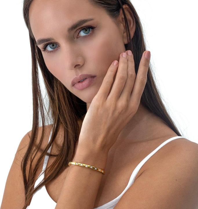 Actual product image Sensora Jewelry Sparkle Cuff Bracelet (Stainless steel)