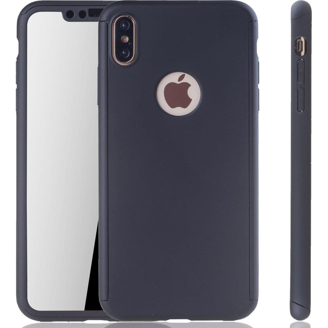 König Design Hülle Handy Schutz für Apple iPhone XS Max Full Case Cover Displayschutz Schwarz (Apple iPhone XS Max), Sma...