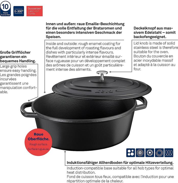 Produktbild Kela Calido (36 cm, Bräter + Schmortopf, Gusseisen, Emaille)
