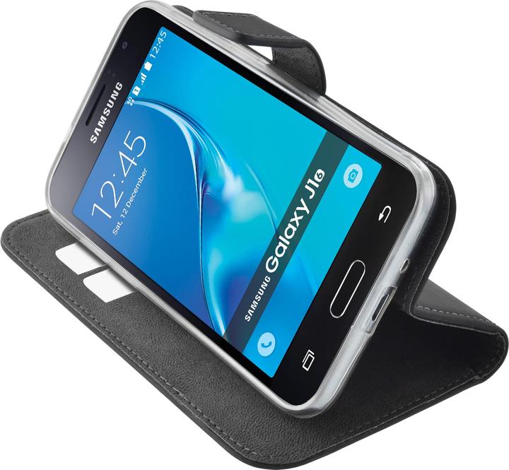 Actual product image Mobiparts Premium Wallet TPU Case Samsung Galaxy J1 (2016) Black (Samsung Galaxy J1 (2016))