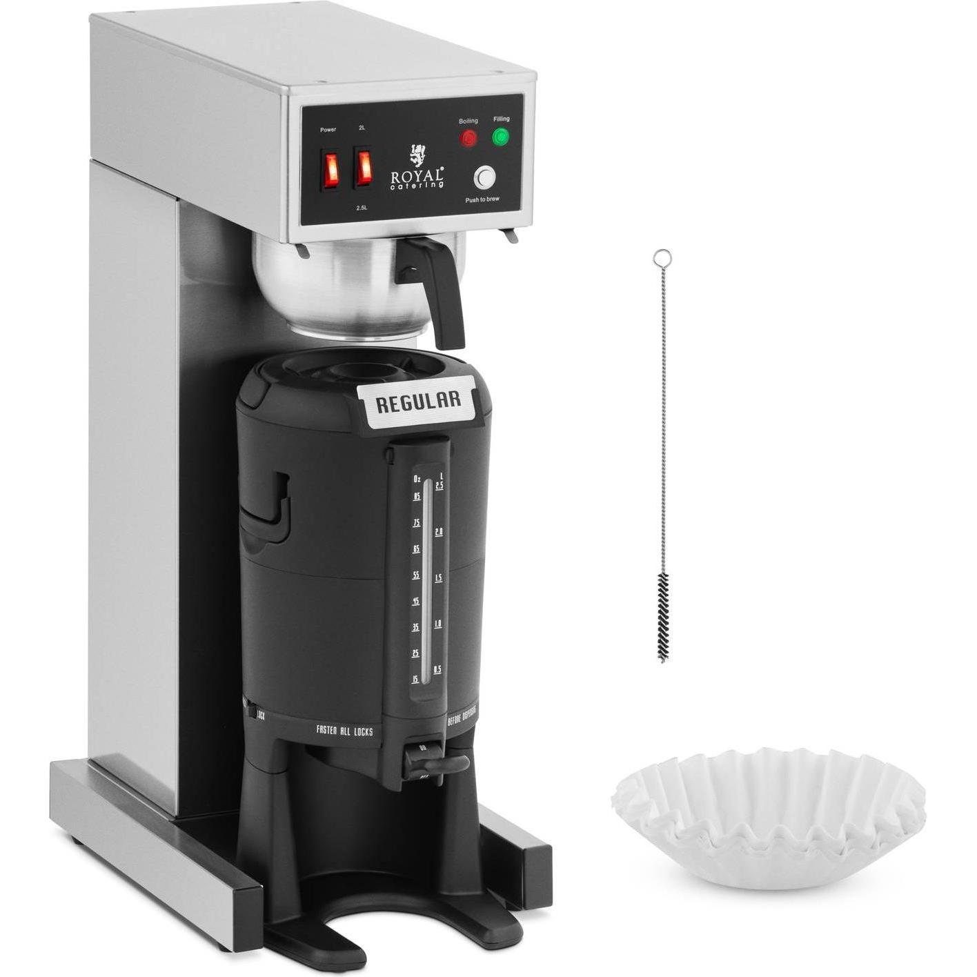 Royal Catering Gastro-Kaffeemaschine Filterkaffeemaschine mit Thermoskanne 100 Tassen/h 1900 W, Filterkaffeemaschine, Sc...