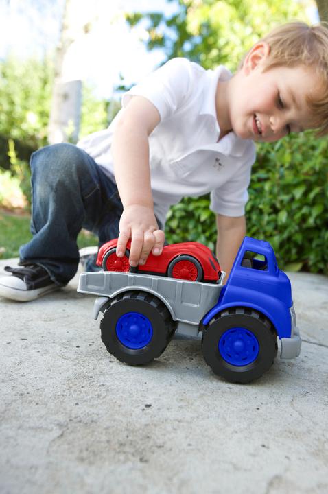 Actual product image Green Toys Flatbed with Race Car