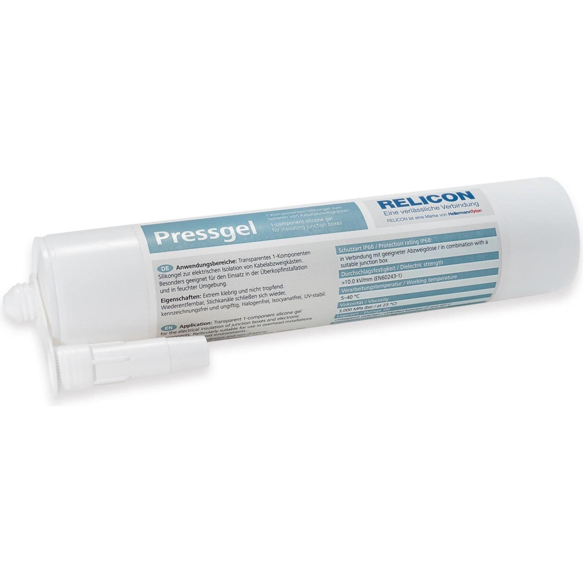 HellermannTyton, Kabelbinder, Pressgel Silikon Silikon Dichtmasse Transparent 310 ml (Kunststoffkabelbinder, 1 Stk.)