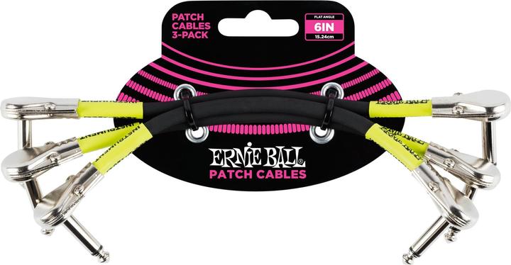 Productafbeelding Ernie Ball Patchkabel 6059 3-pak - 0,15 m, zwart (0.15 m)