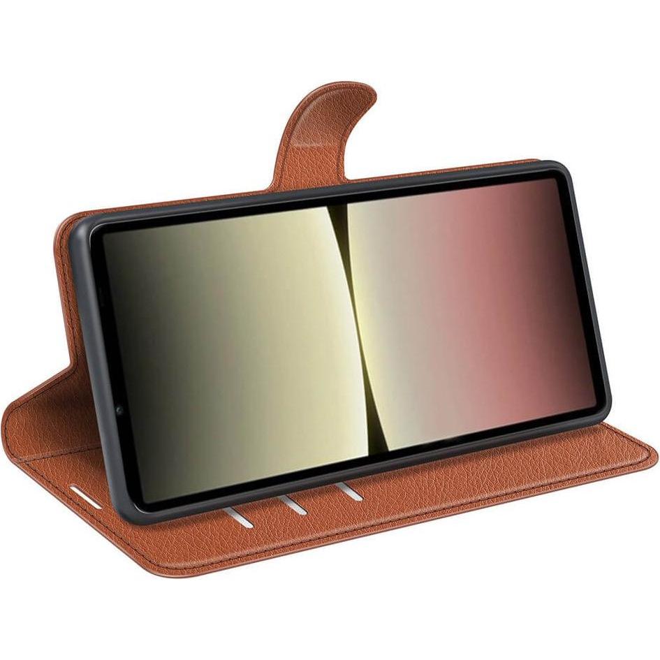 Thumbnail - Cover-Discount Sony Xperia 10 V - Leder Etui Hülle braun (Sony Xperia 10 V), Smartphone Hülle, Braun
