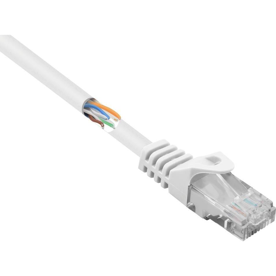 Renkforce RF-5044010 RJ45 Netzwerkkabel, Patchkabel CAT 5e U/UTP 3.00 m Weiss mit (U/UTP, CAT5e, 3 m), Netzwerkkabel