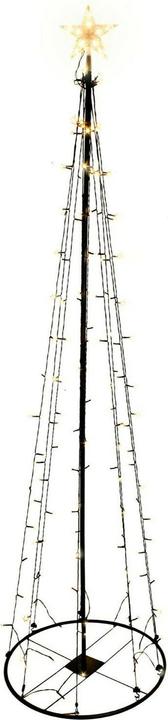 Actual product image Inda-Exclusiv XL LED metal Christmas tree with star warm white 106 LEDs 180cm with 8 functions