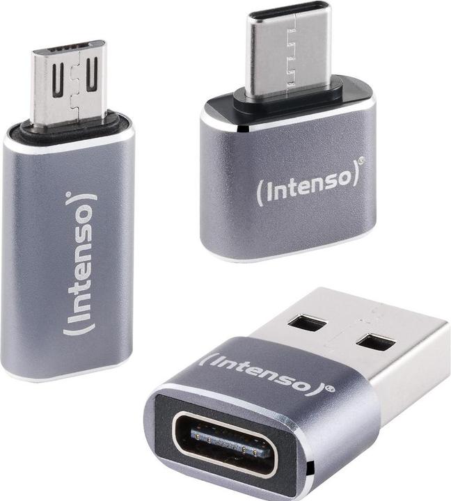 Intenso 3-pack USB Adapter MIX USB-C/A/MICRO MIX480 Aluminiu (USB 2.0)