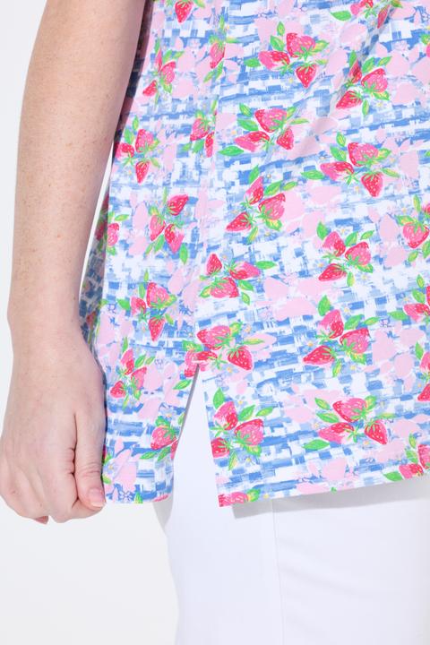 Produktbild Ulla Popken T-Shirt, Erdbeeren, Classic, Carré-Ausschnitt, Halbarm (46, 48)