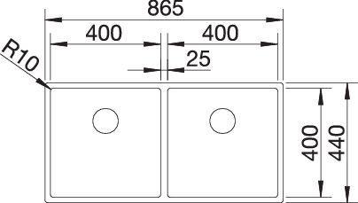 Produktbild Blanco Claron 400/400-U (Unterbauspüle, 44 cm, 86.50 cm)