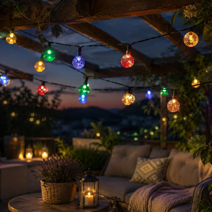 Productafbeelding Forever Light String Light Solar LED CRYSTAL BALLS SCB61 6,5m 30 ballen veelkleurig (0.16 m)