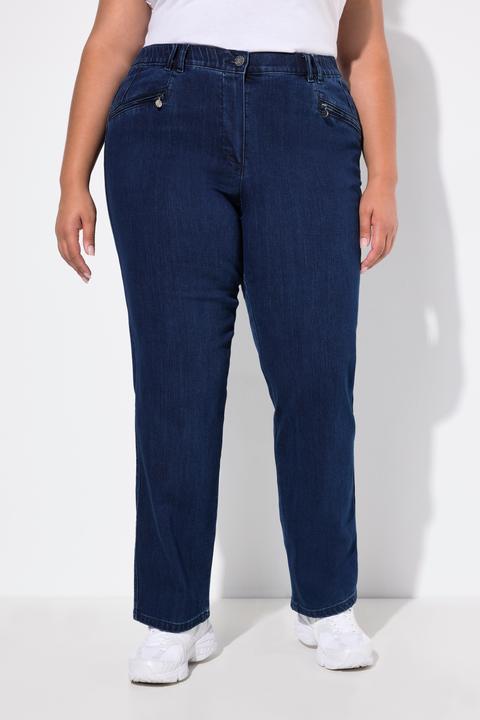 Immagine prodotto Ulla Popken Jeans modello Mony con taglio della gamba conico e tasche con zip (48)