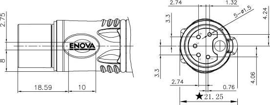 Produktbild Enova XLR Kabelstecker, Kupplung, 5 Polig, schwarz (XLR Kabel)