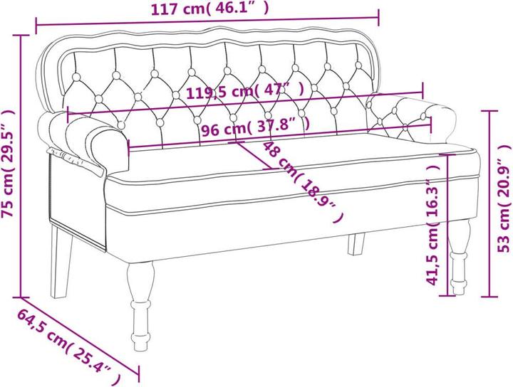 Produktbild vidaXL Bank (119.50 cm)