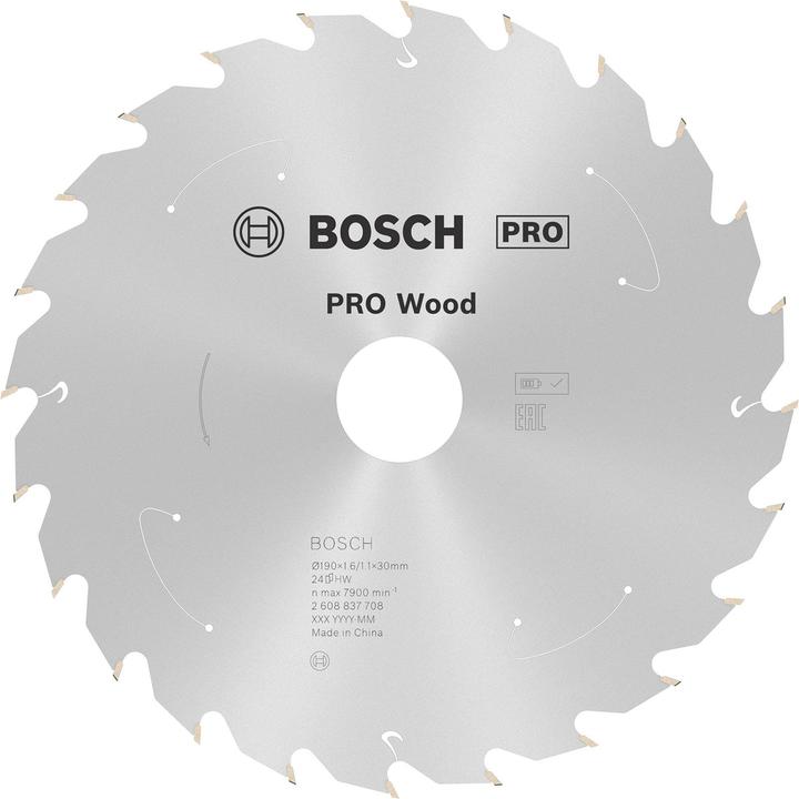 Actual product image Bosch Professional Zubehör PRO Wood cordless circular saw blade, 190 x 1.6 x 30 mm